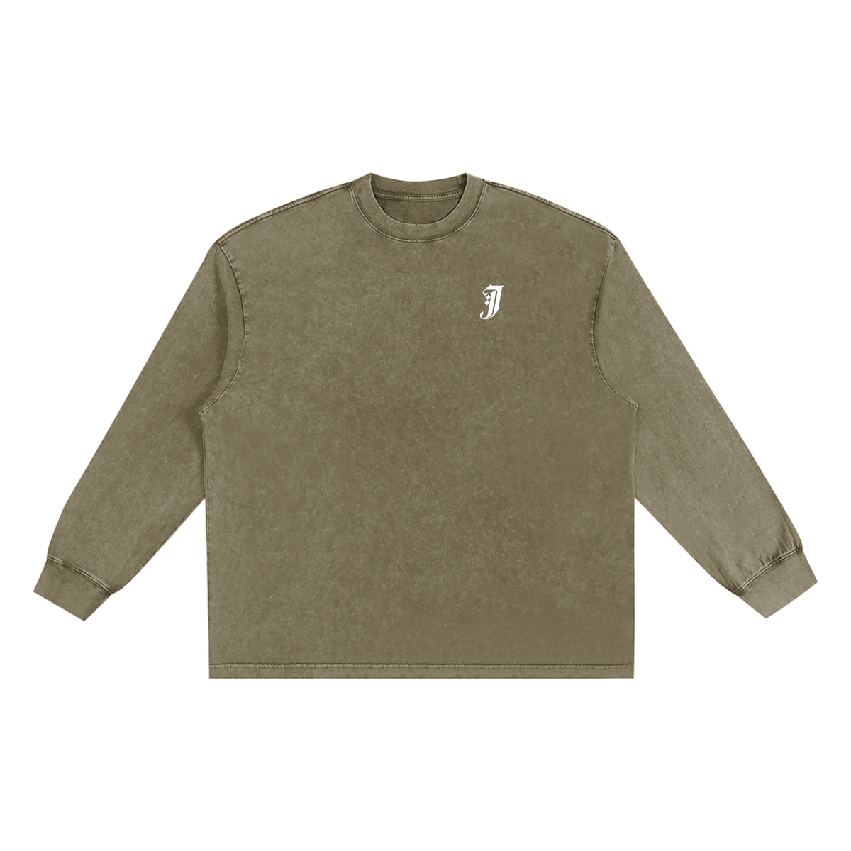 MONOGRAM SNOW WASHED FRAYED EDGE T-SHIRT