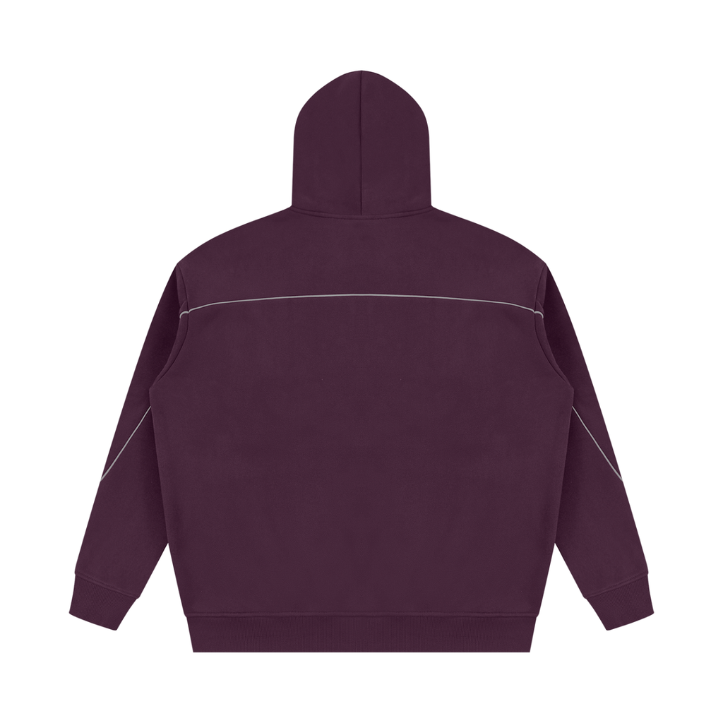 JAQUSONNE VARSITY LOGO OVERSIZED PIPING HOODIE