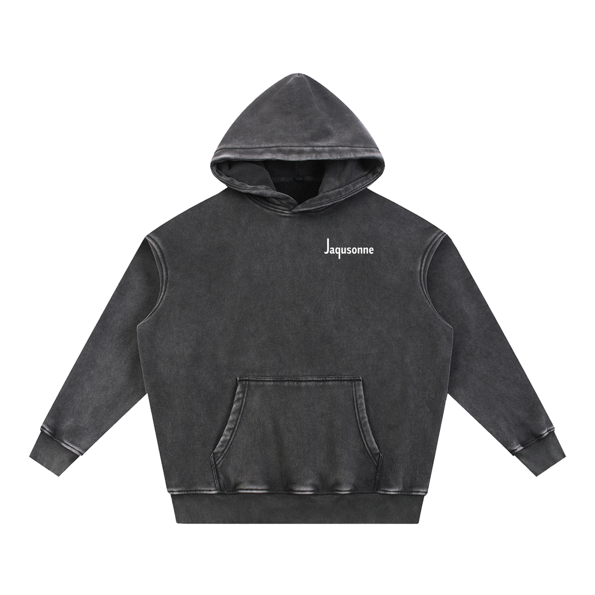 JAQUSONNE LOGO SNOW WASHED OVERSIZED HOODIE