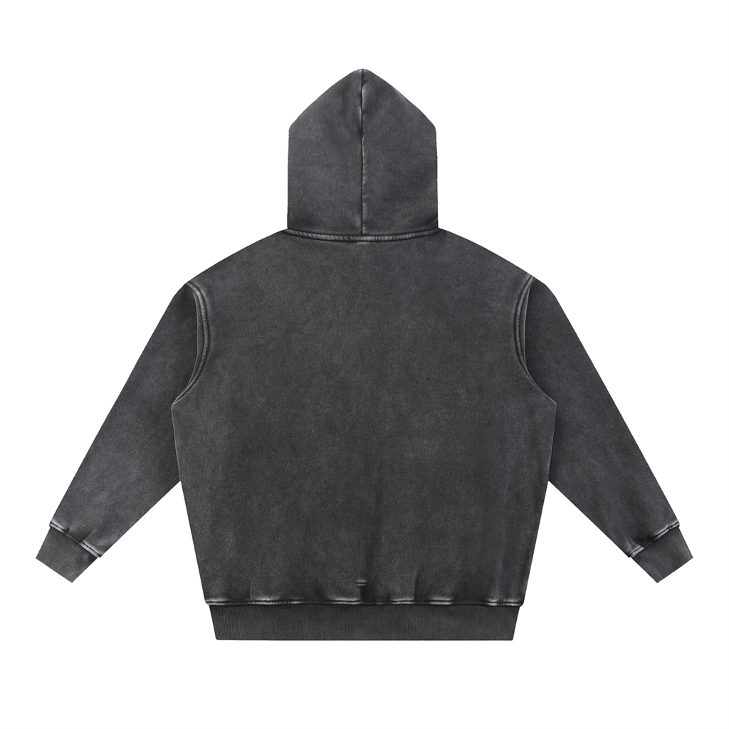 JAQUSONNE LOGO SNOW WASHED OVERSIZED HOODIE