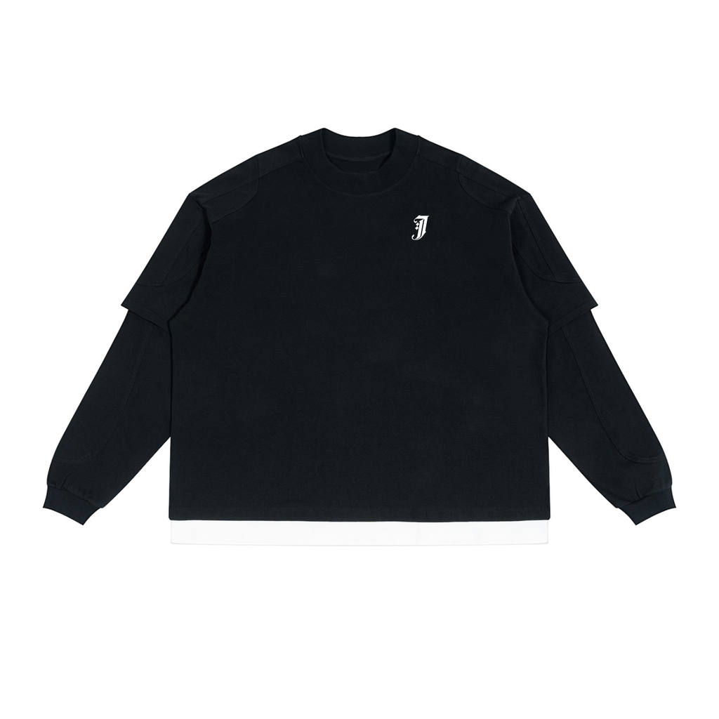 MONOGRAM PANELED LAYER COLOR BLOCK T-SHIRT Paneled