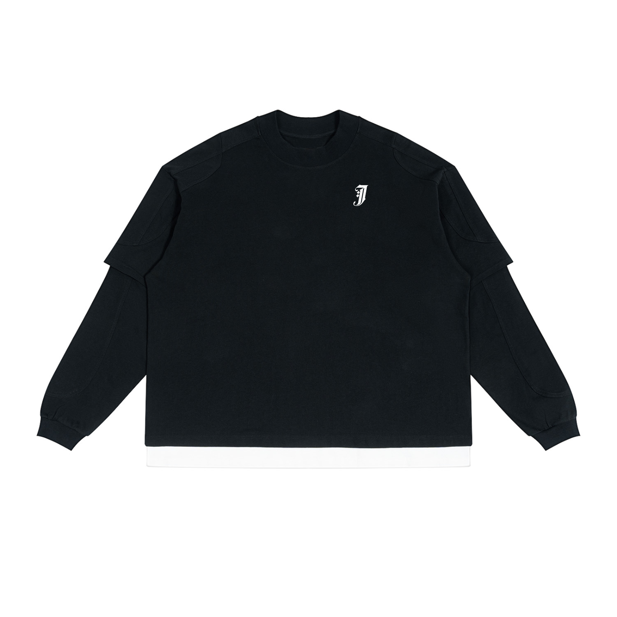 MONOGRAM PANELED LAYER COLOR BLOCK T-SHIRT Paneled