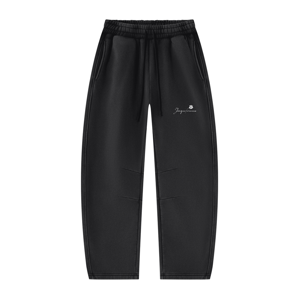 DAFFODIL LOGO VINTAGE WASH BARREL LEG FLEECE SWEATPANTS