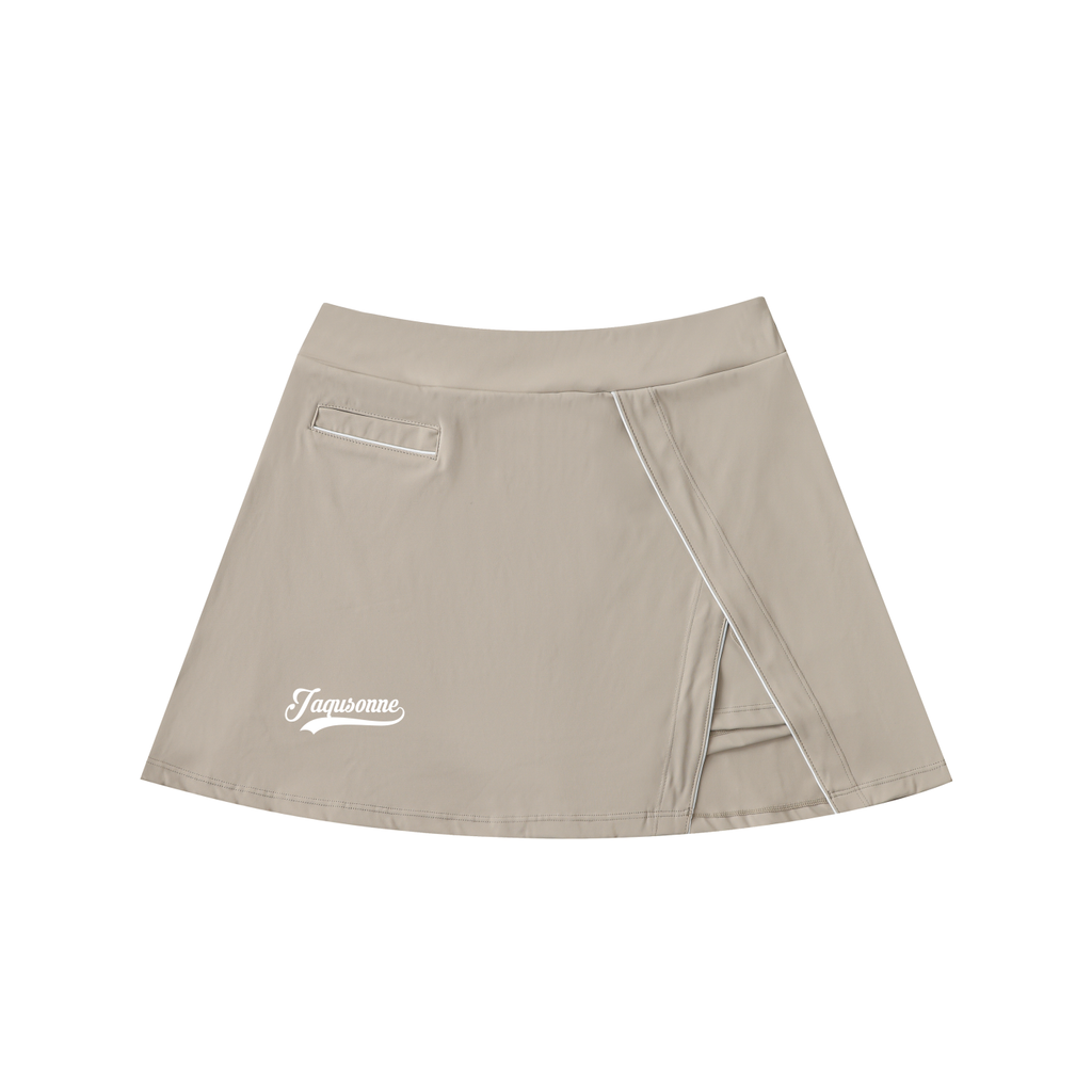 VARSITY LOGO HIGH-WAIST POCKET A-LINE SKIRT