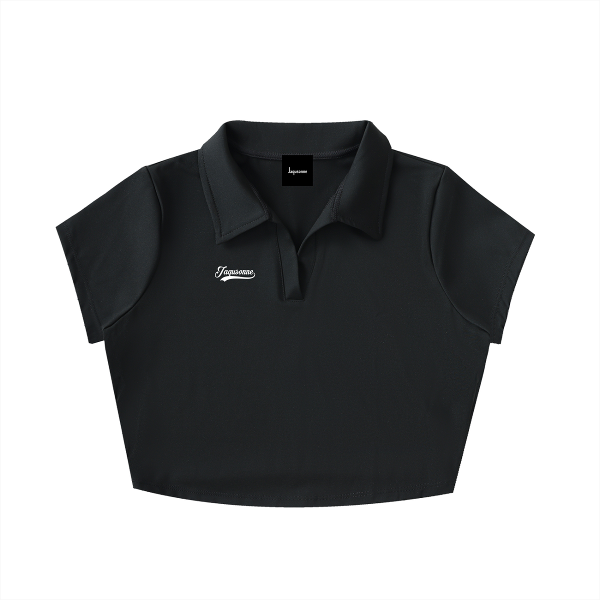 VARSITY LOGO V-NECK LAPEL CROP TOP