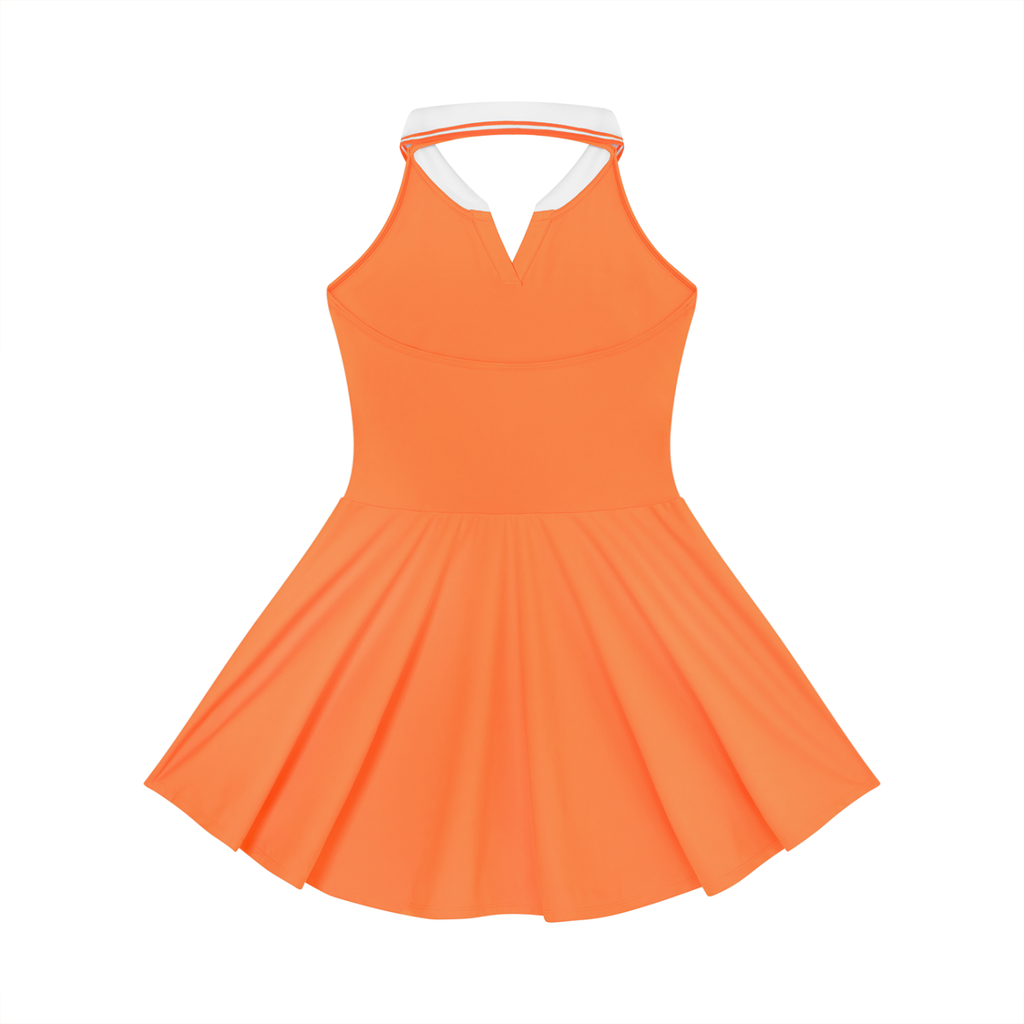VARSITY LOGO COLLARED HALTER A-LINE TENNIS DRESS
