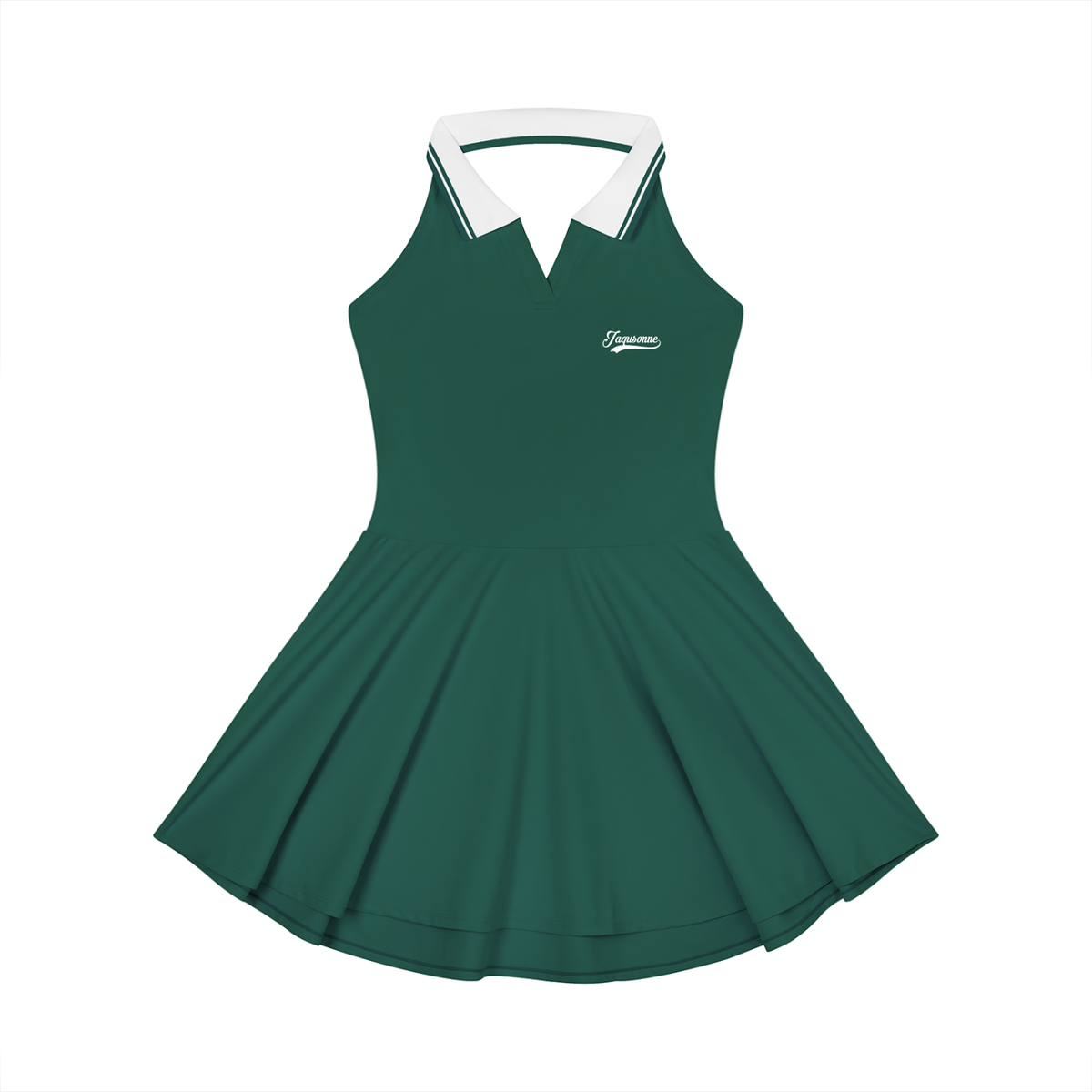 VARSITY LOGO COLLARED HALTER A-LINE TENNIS DRESS