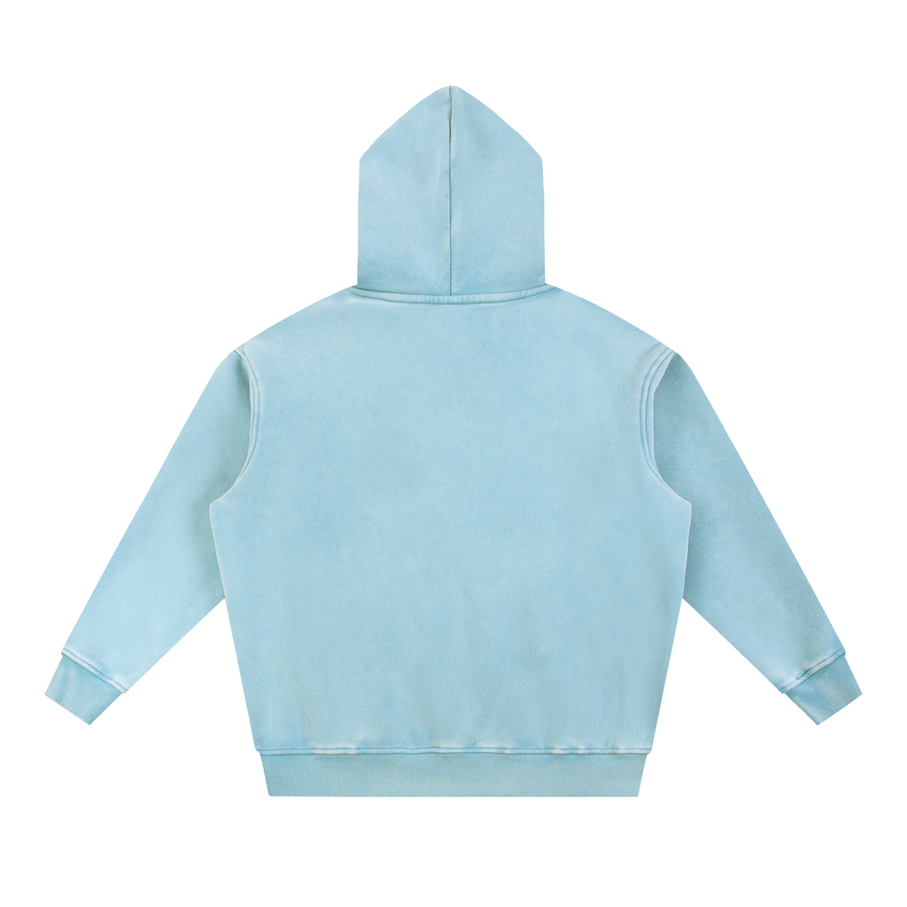 JAQUSONNE LOGO SNOW WASHED OVERSIZED HOODIE