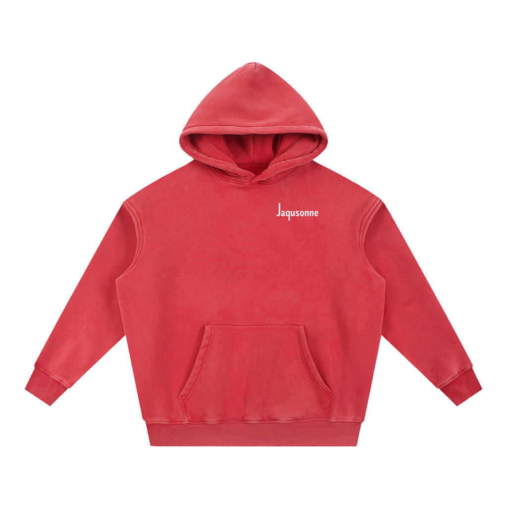 JAQUSONNE LOGO SNOW WASHED OVERSIZED HOODIE
