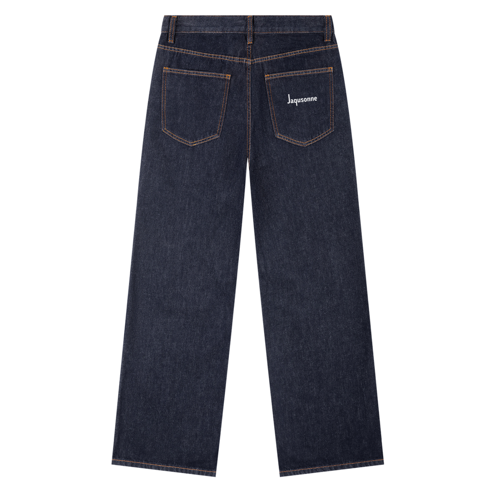 JAQUSONNE LOGO HEAVYWEIGHT STRAIGHT LEG DENIM JEANS