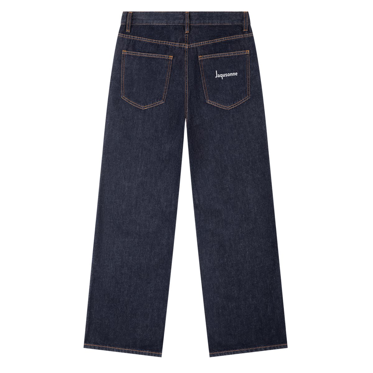 JAQUSONNE LOGO HEAVYWEIGHT STRAIGHT LEG DENIM JEANS