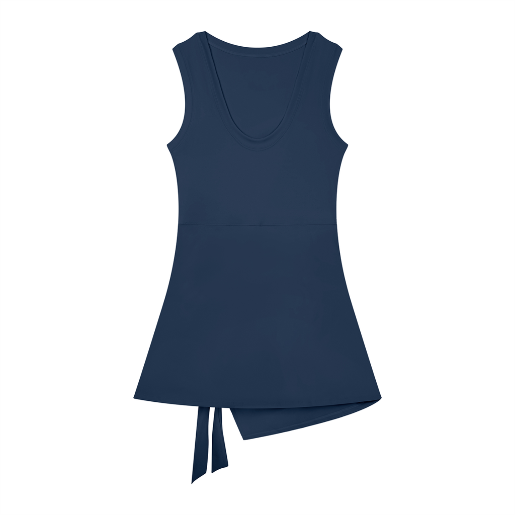 JAQUSONNE LOGO A-LINE SLEEVELESS DRESS