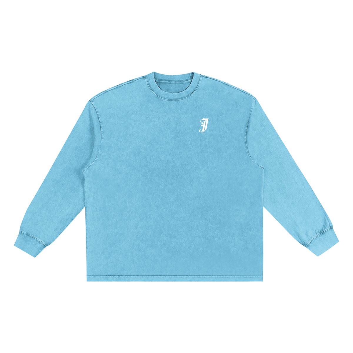 MONOGRAM SNOW WASHED FRAYED EDGE T-SHIRT