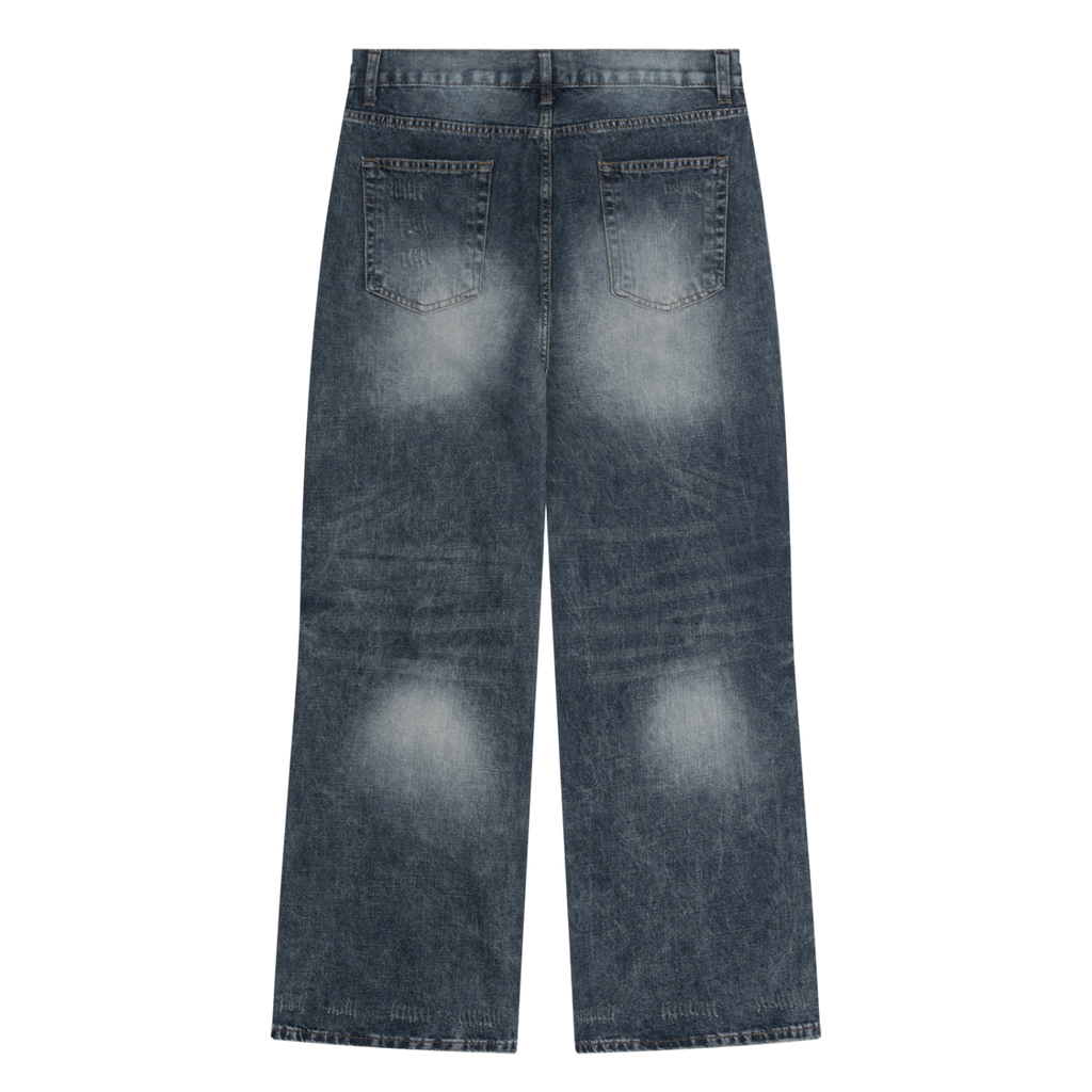 JAQUSONNE LOGO VINTAGE WASH DENIM JEANS