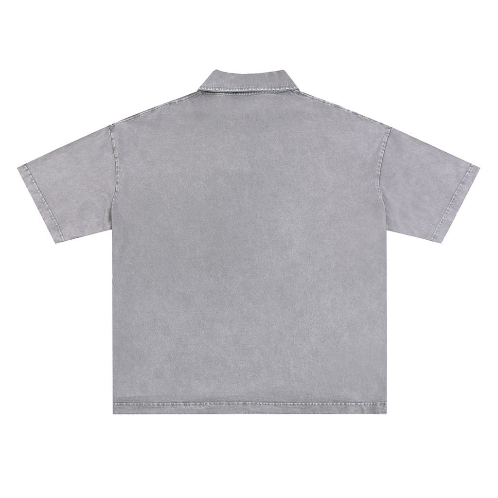 JAQUSONNE LOGO HEAVYWEIGHT SNOW-WASHED POLO