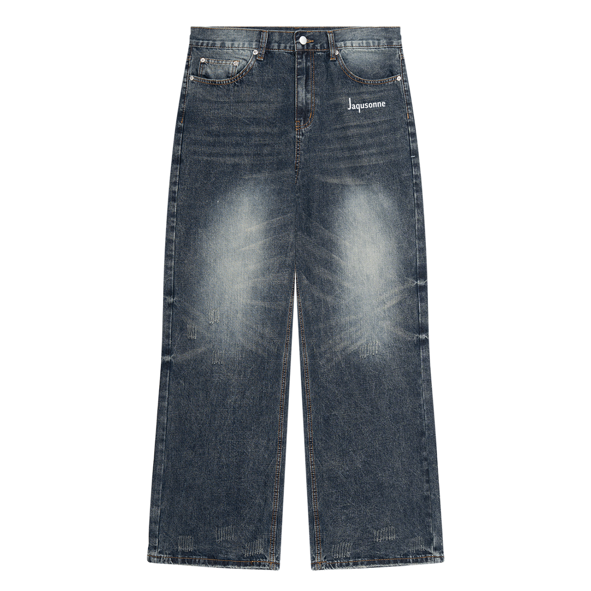 JAQUSONNE LOGO VINTAGE WASH DENIM JEANS