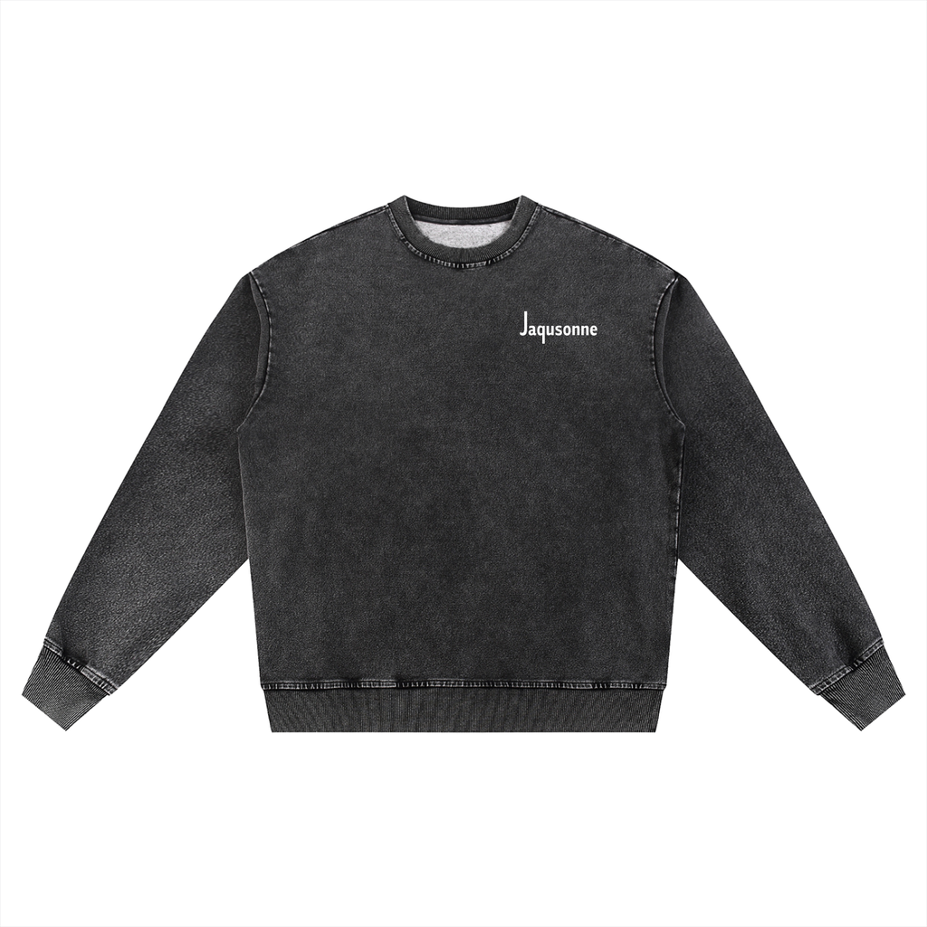JAQUSONNE LOGO SNOW WASH OVERSIZED CREWNECK SWEATSHIRT