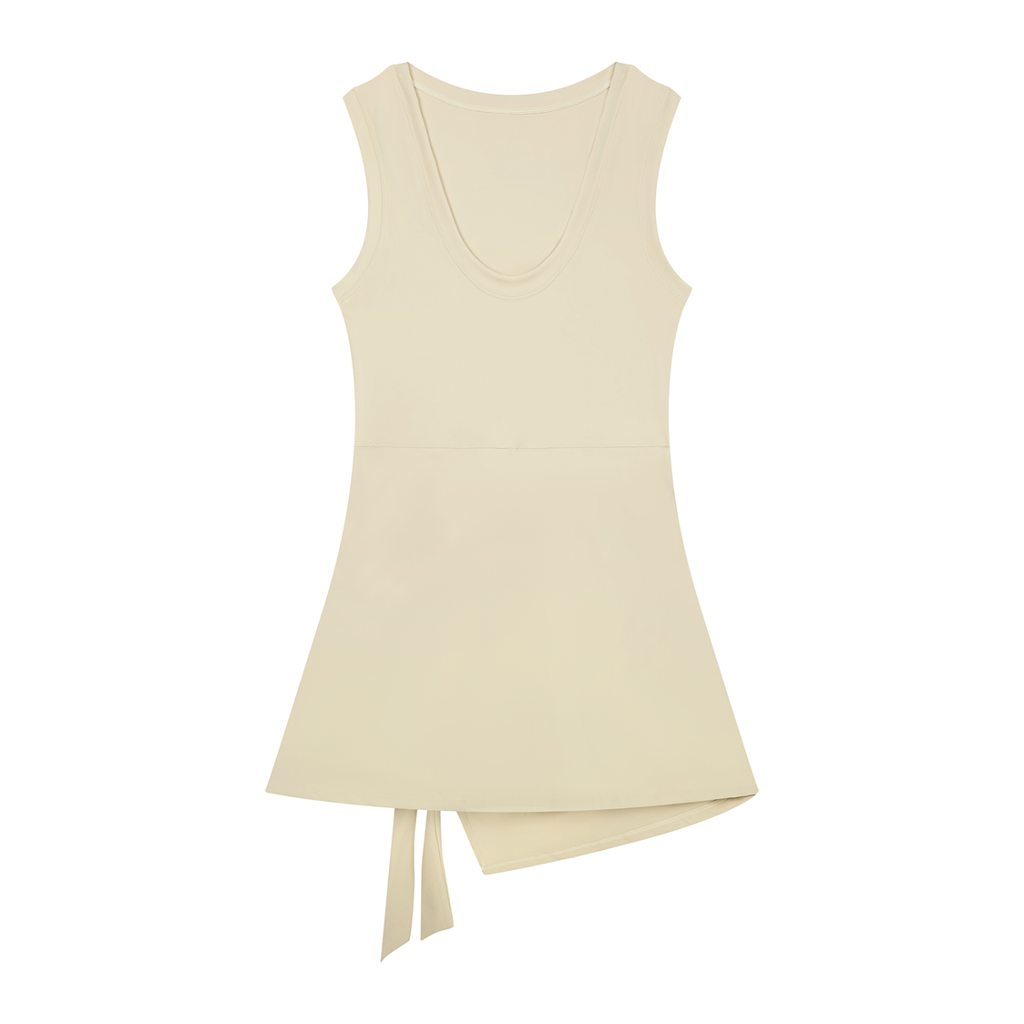 JAQUSONNE LOGO A-LINE SLEEVELESS DRESS