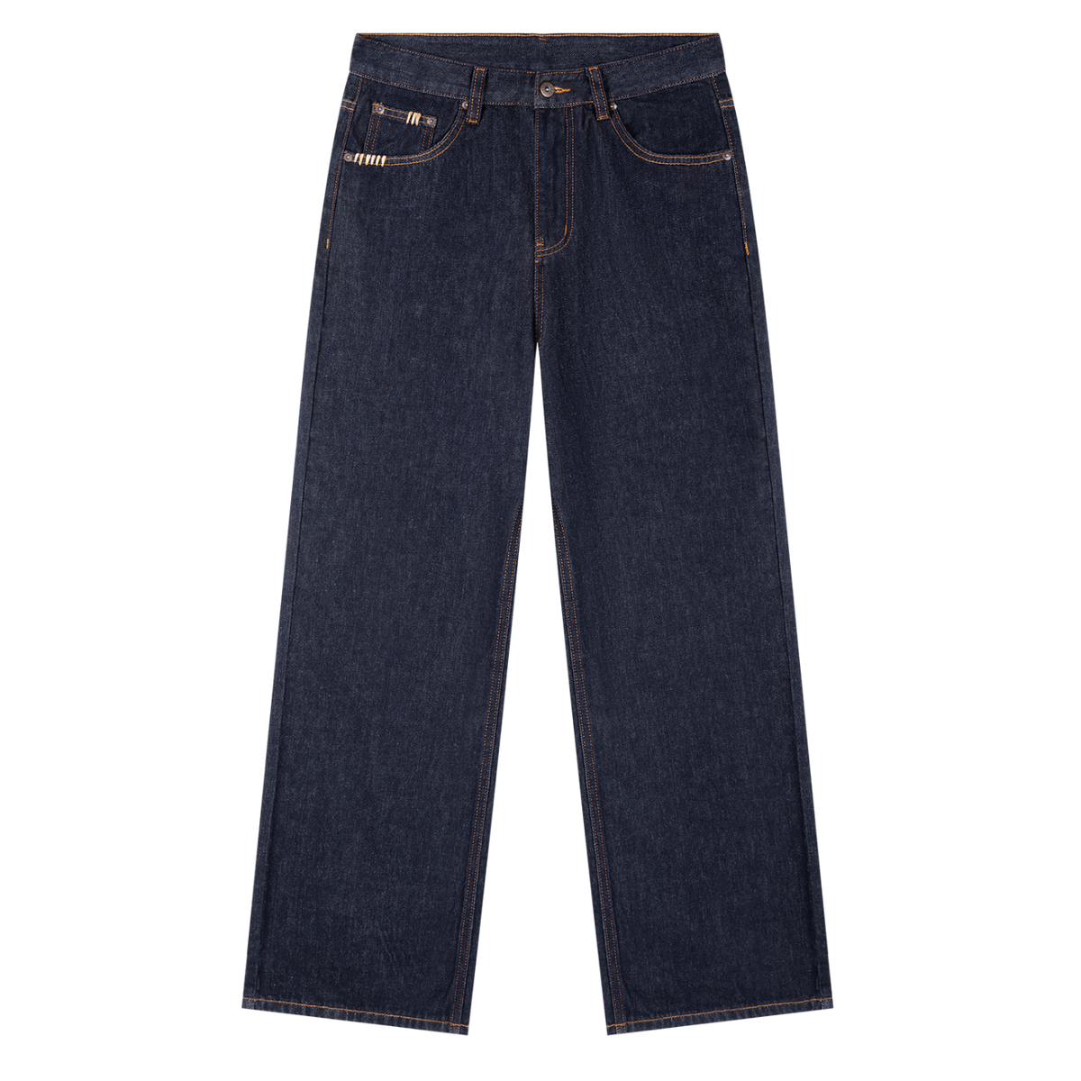 JAQUSONNE LOGO HEAVYWEIGHT STRAIGHT LEG DENIM JEANS