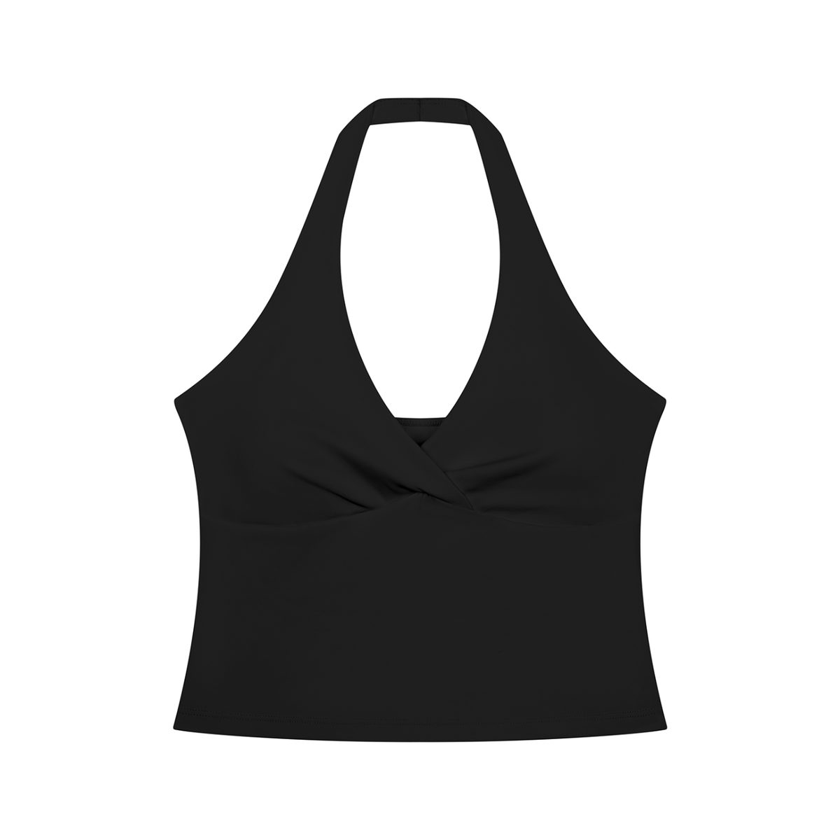 RUCHED HALTER YOGA TANK TOP