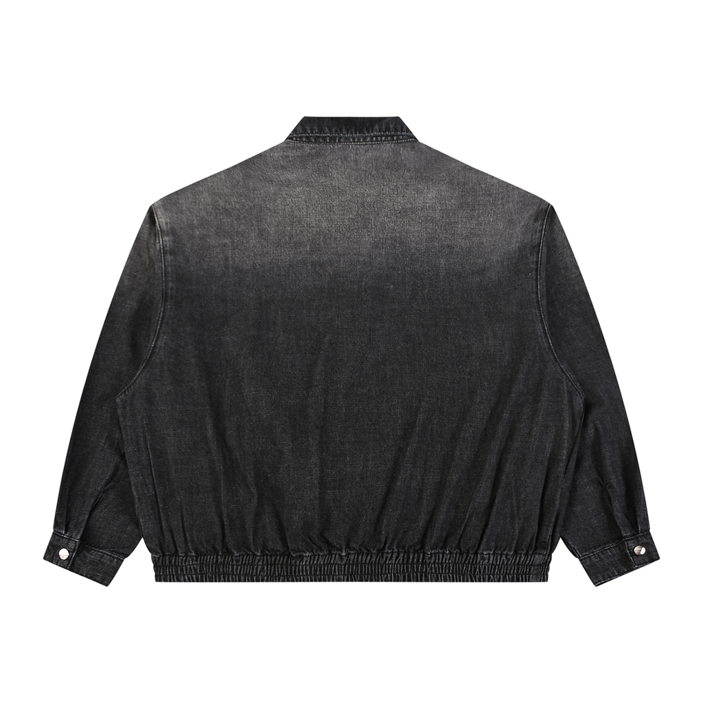 VINTAGE WASH FULL-ZIP DENIM JACKET
