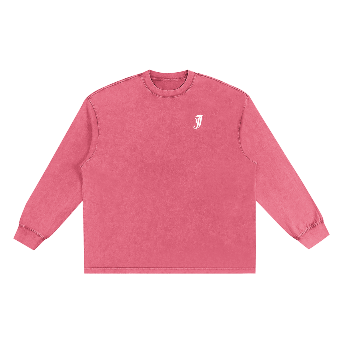 MONOGRAM SNOW WASHED FRAYED EDGE T-SHIRT