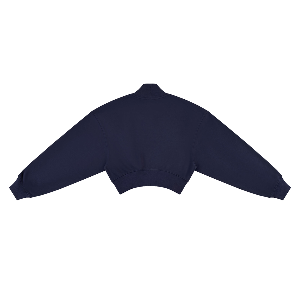 VARISTY LOGO CROP MOCK NECK SWEATSHIRT