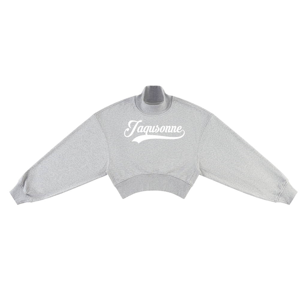 VARISTY LOGO CROP MOCK NECK SWEATSHIRT