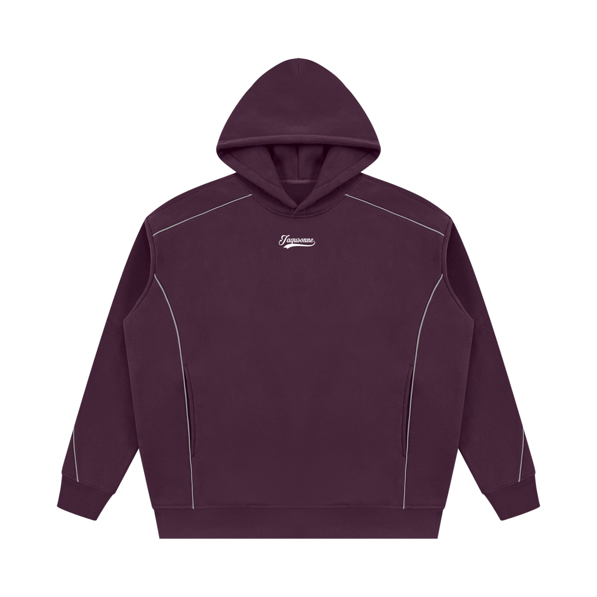 JAQUSONNE VARSITY LOGO OVERSIZED PIPING HOODIE