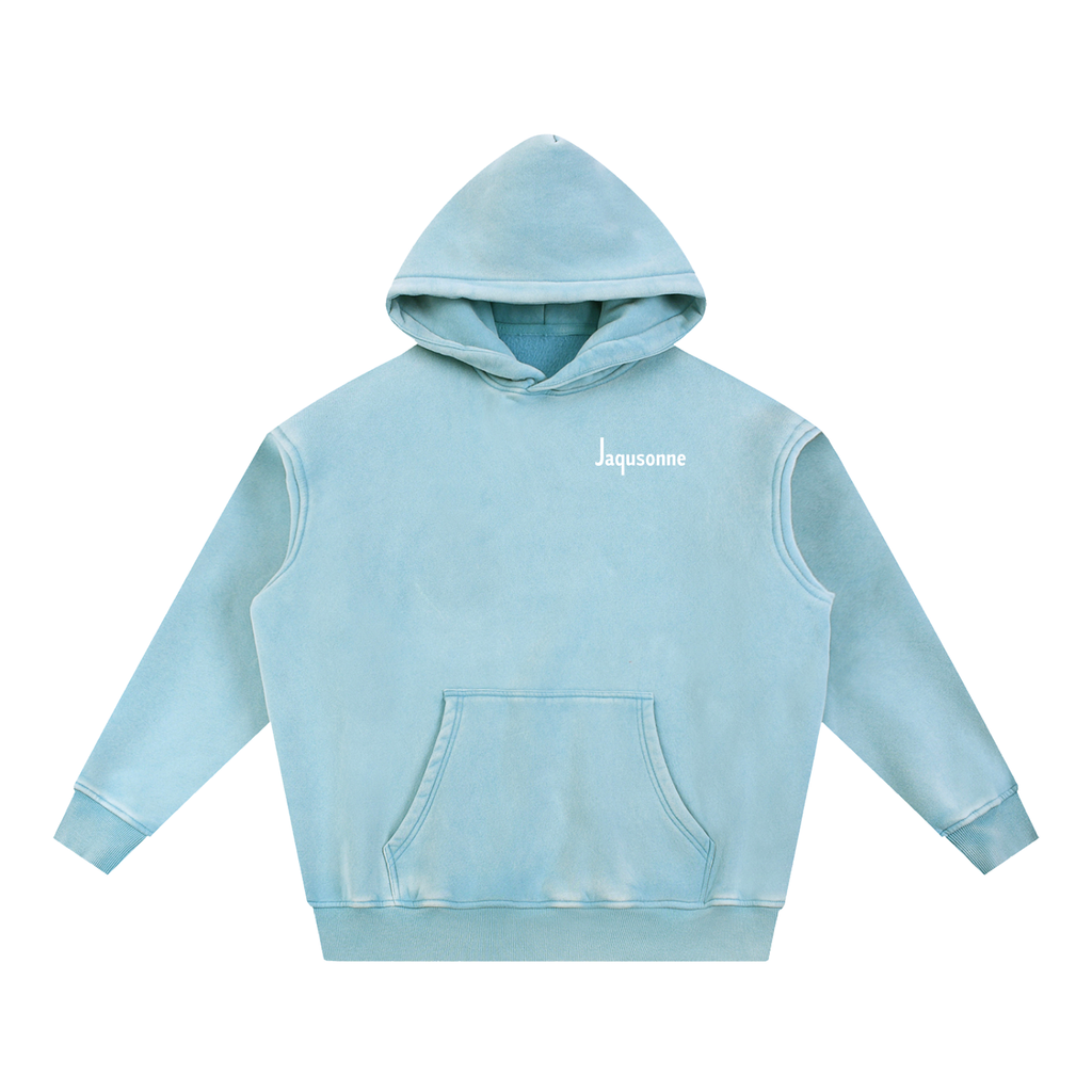 JAQUSONNE LOGO SNOW WASHED OVERSIZED HOODIE