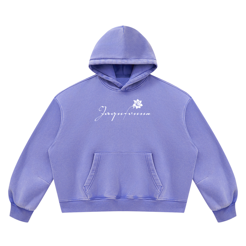 DAFFODIL LOGO VINTAGE WASH BOXY FLEECE HOODIE