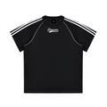 JAQUSONNE VARSITY LOGO STRIPED CONTRAST STITCH T-SHIRT