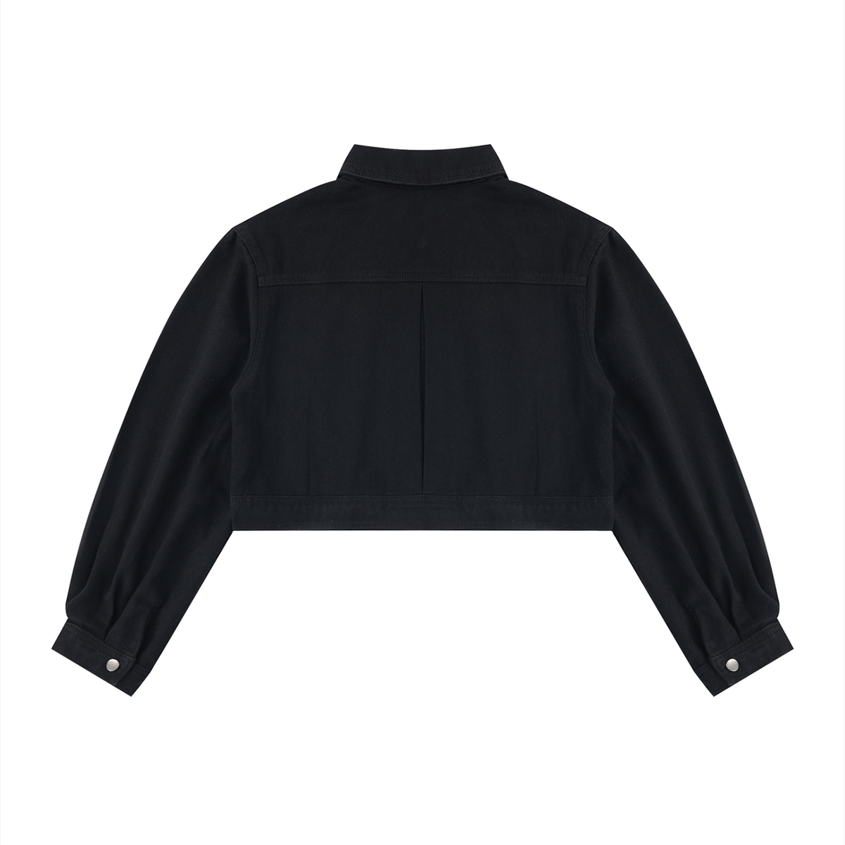 JAQUSONNE LOGO CROP DENIM JACKET