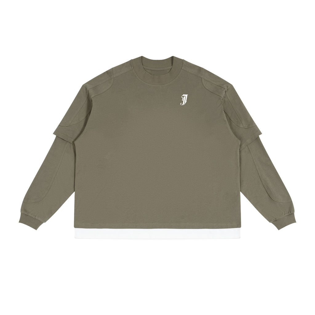 MONOGRAM PANELED LAYER COLOR BLOCK T-SHIRT Paneled