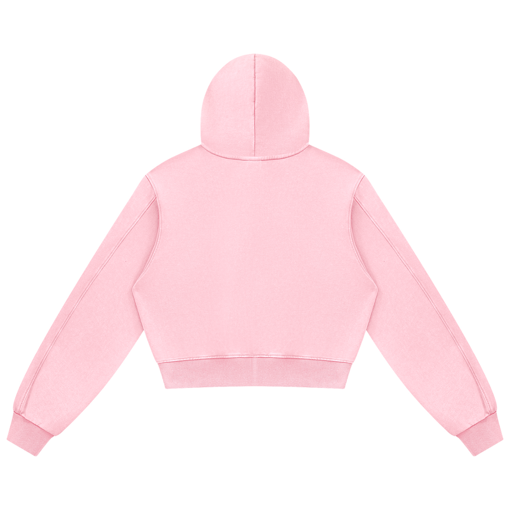 JAQUSONNE LOGO MINERAL WASH FULL ZIP HOODIE