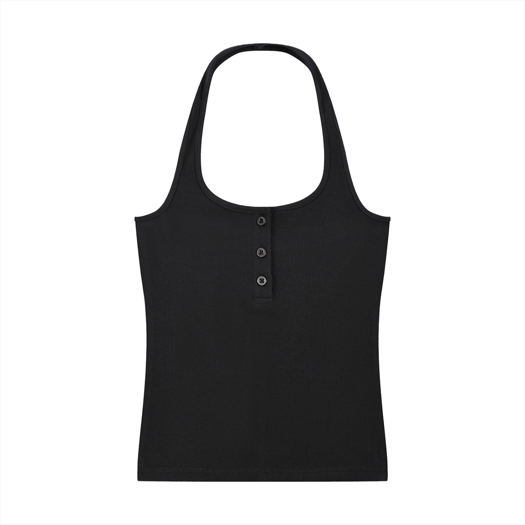 RIBBED HENLEY TANK TOP