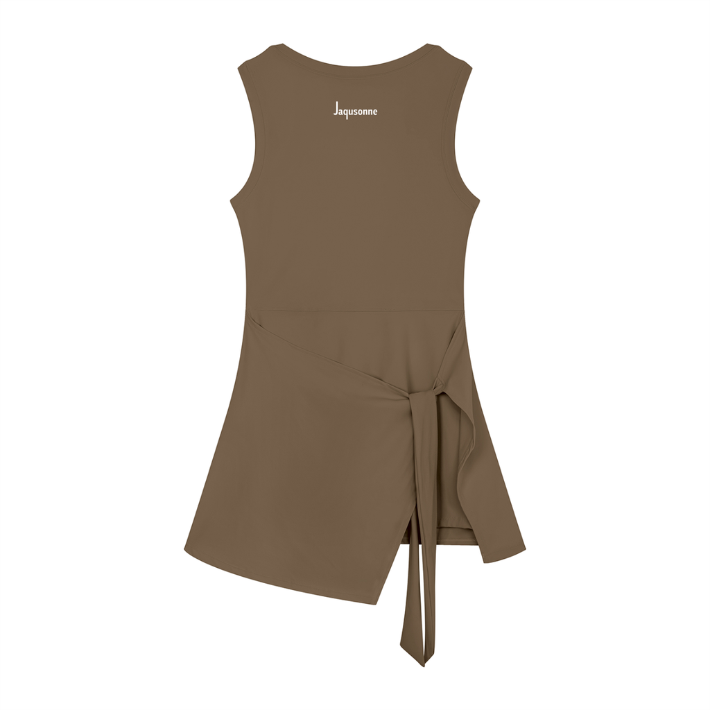 JAQUSONNE LOGO A-LINE SLEEVELESS DRESS