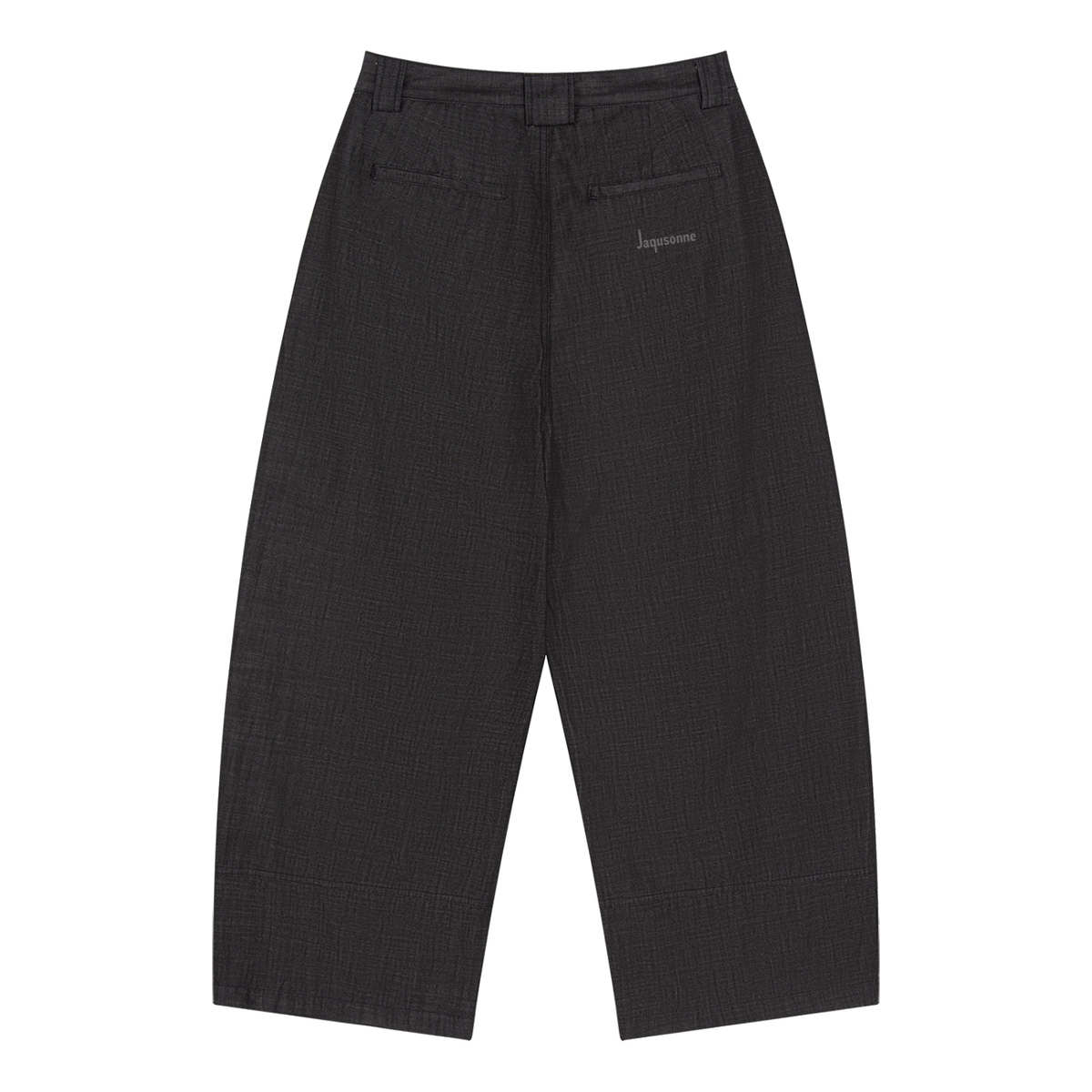 JAQUSONNE LOGO VINTAGE WASH BARREL-LEG DENIM JEANS