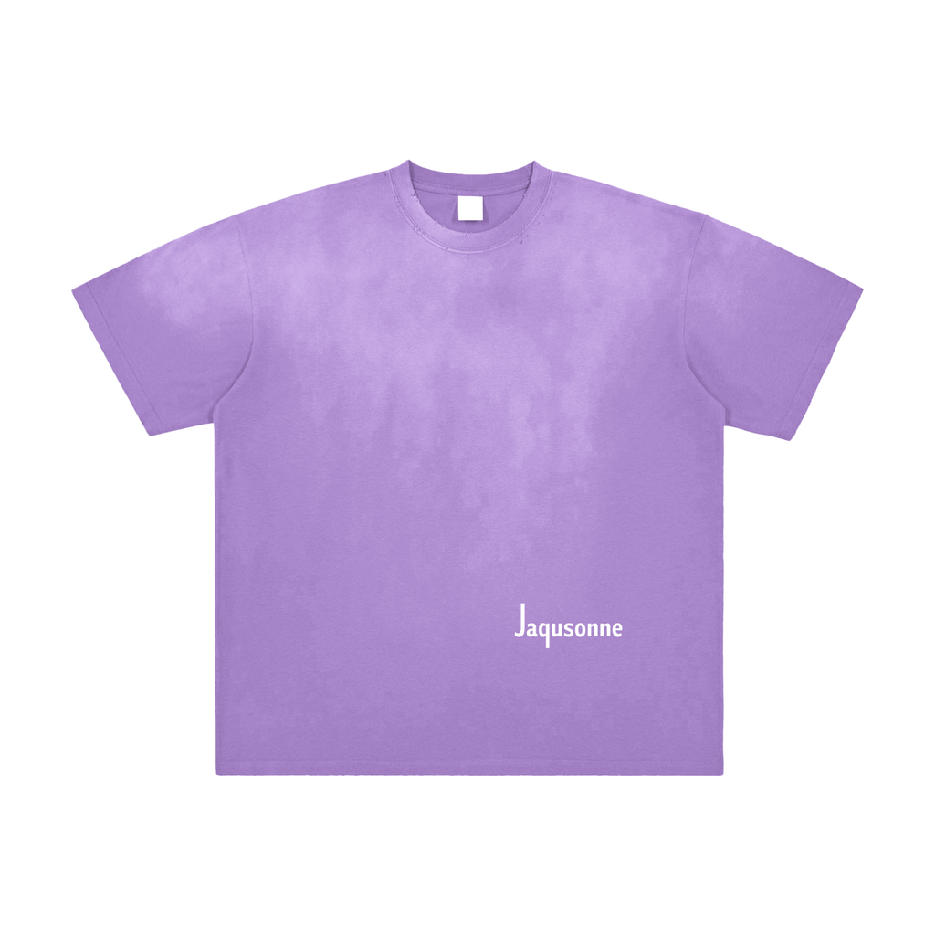 JAQUSONNE LOGO VINTAGE WASHED FRAYED T-SHIRT