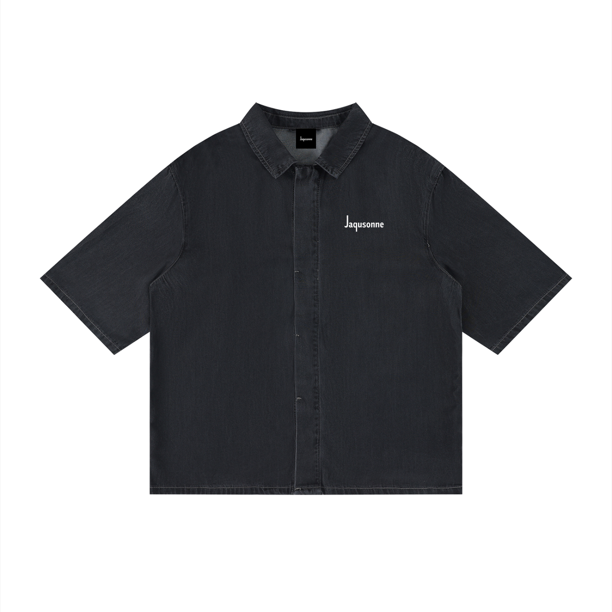 JAQUSONNE LOGO VINTAGE WASH DROP SHOUKDER LYOCELL SHIRT