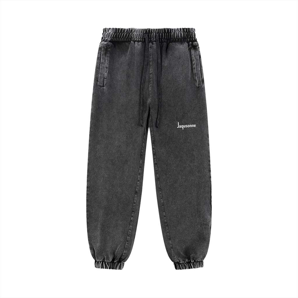 JAQUSONNE LOGO SNOW WASH JOGGED SWEATPANTS