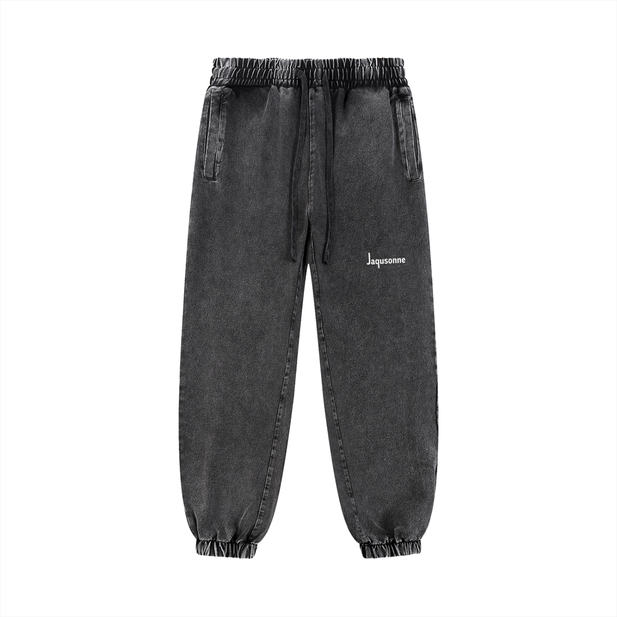 JAQUSONNE LOGO SNOW WASH JOGGED SWEATPANTS
