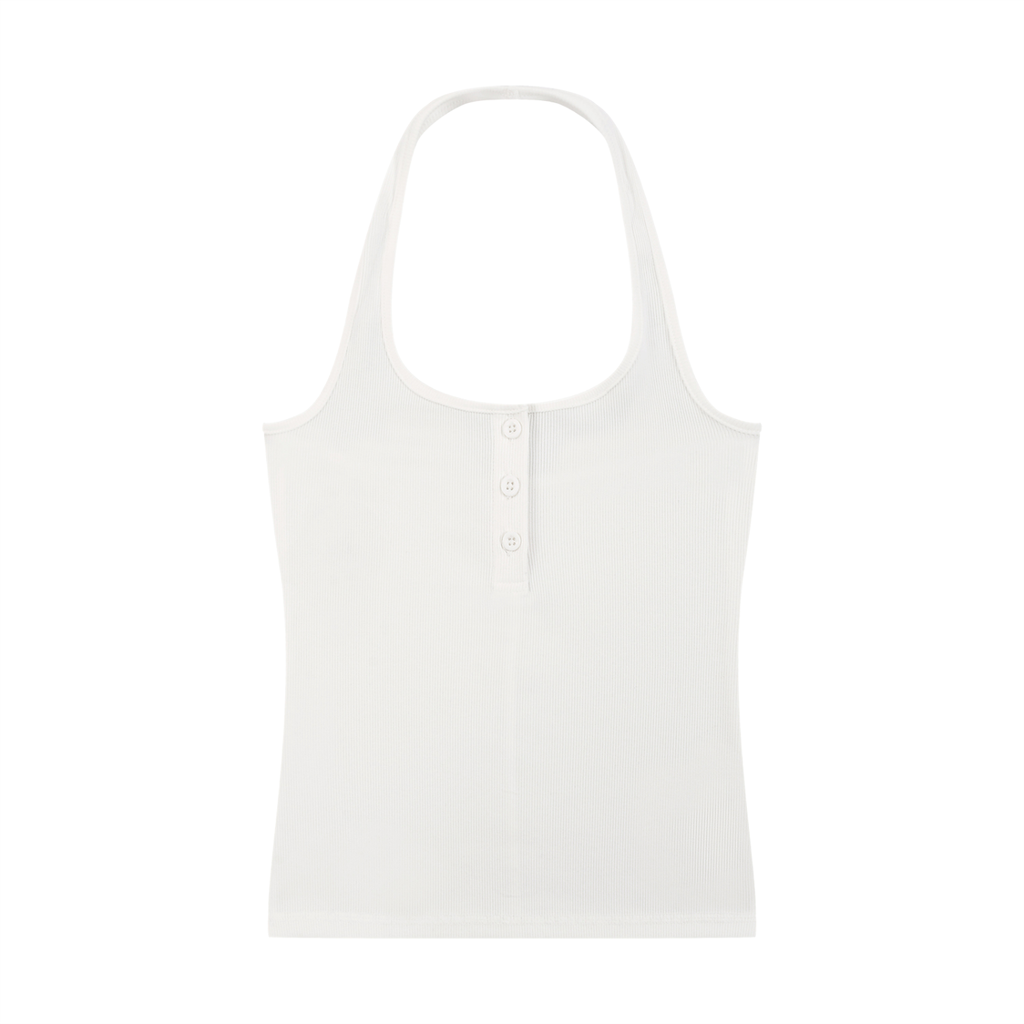 RIBBED HENLEY TANK TOP