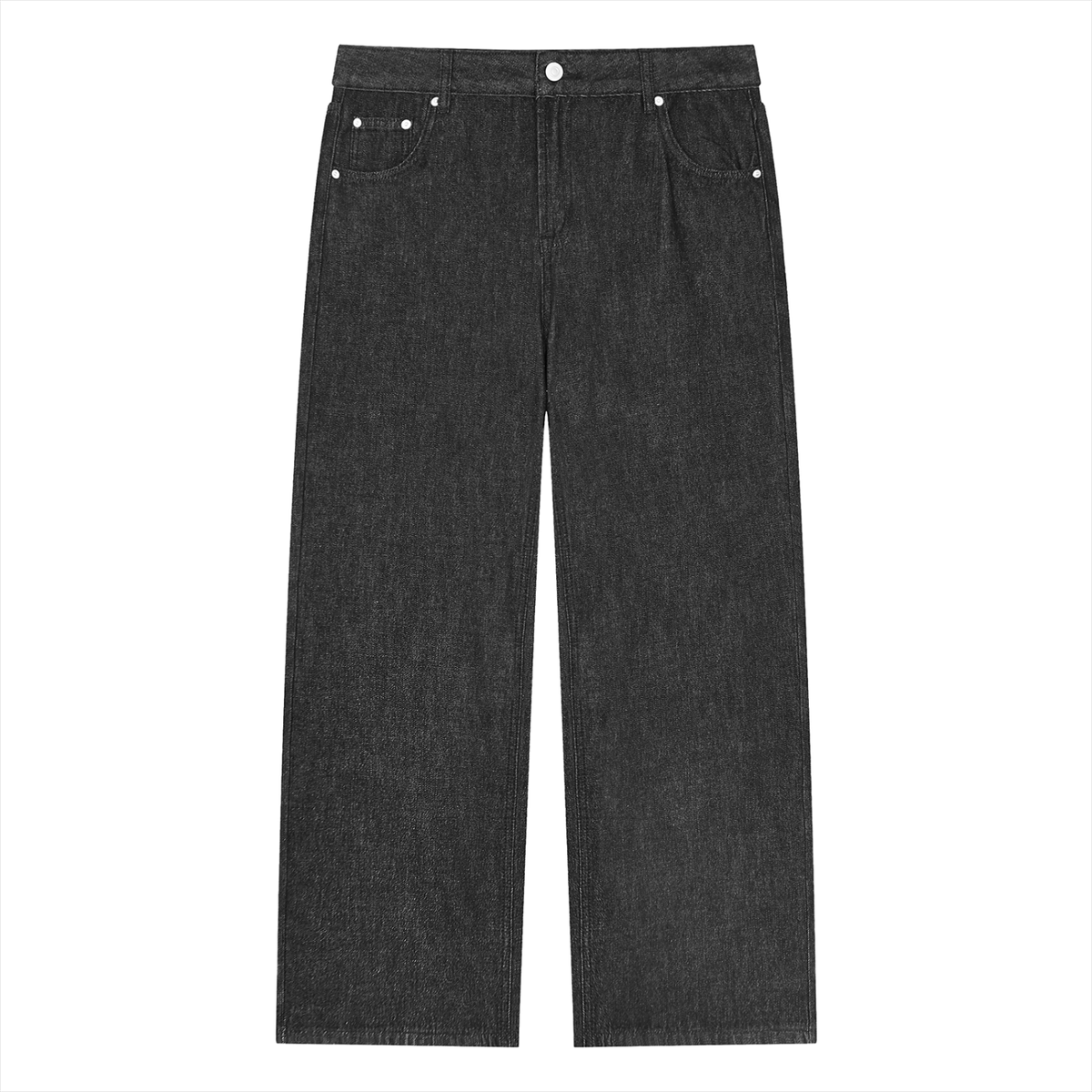 VINTAGE WASH FULL-ZIP DENIM STRAIGHT LEG JEANS