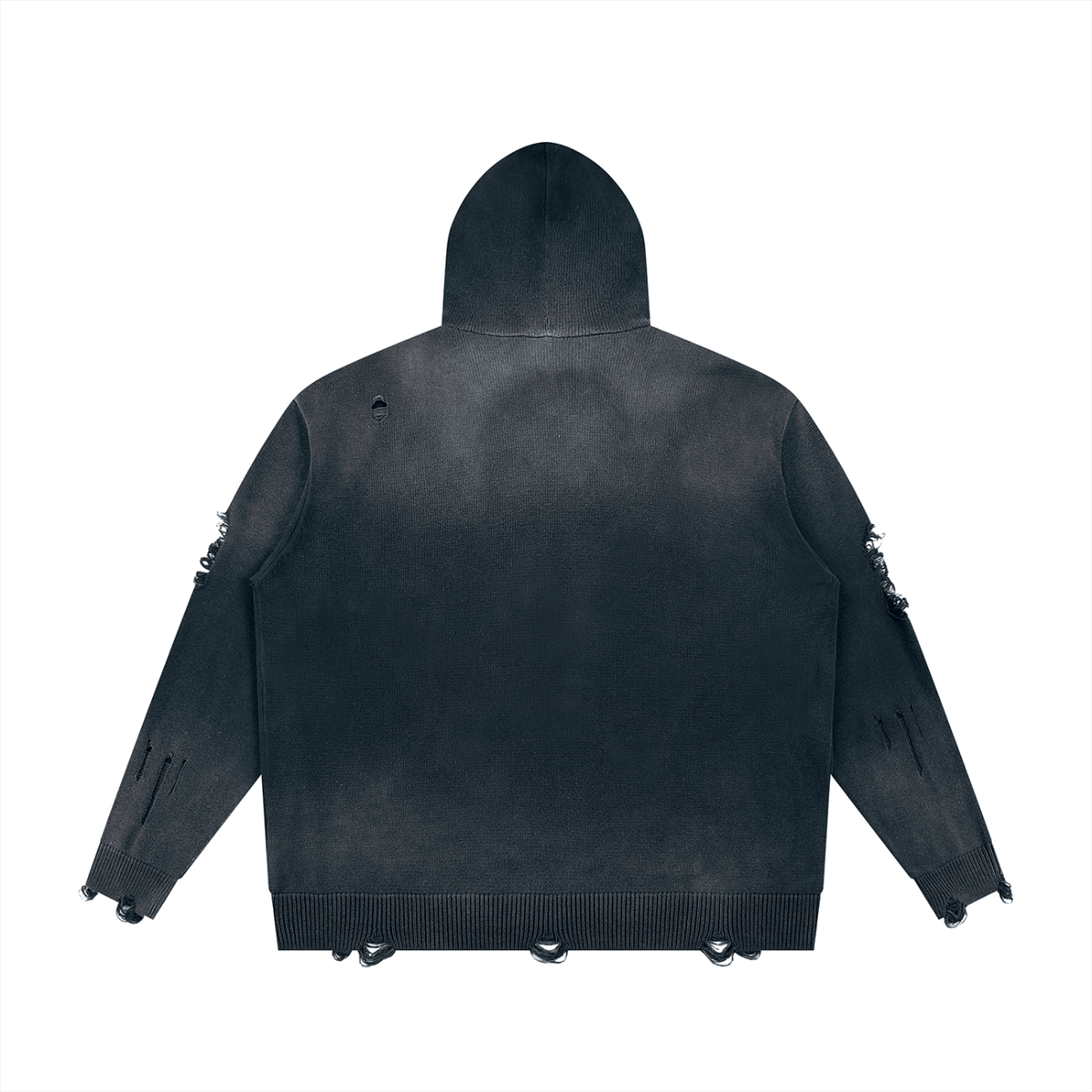 VARSITY DISTRESSED FULL ZIP SWEATER