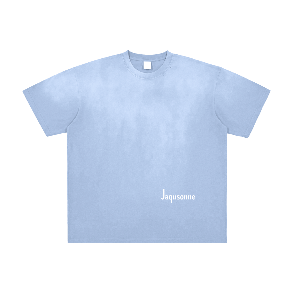 JAQUSONNE LOGO VINTAGE WASHED FRAYED T-SHIRT