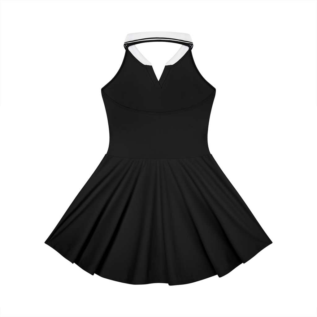 VARSITY LOGO COLLARED HALTER A-LINE TENNIS DRESS