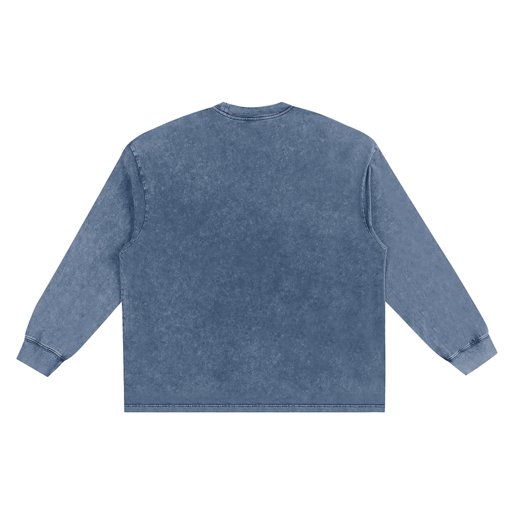 MONOGRAM SNOW WASHED FRAYED EDGE T-SHIRT