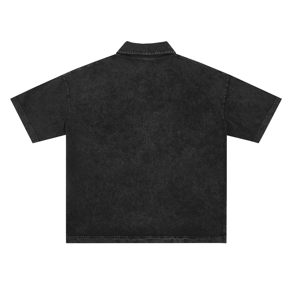 JAQUSONNE LOGO HEAVYWEIGHT SNOW-WASHED POLO