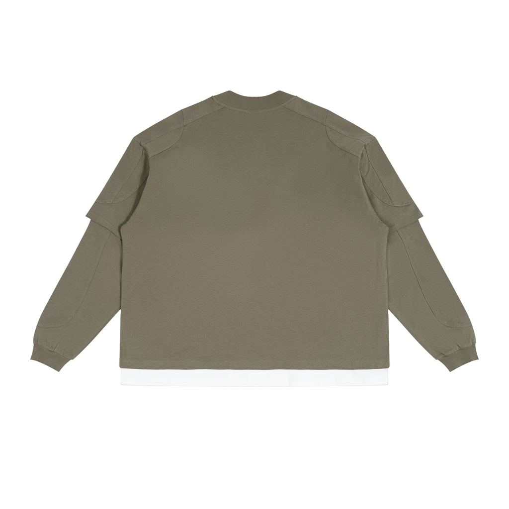 MONOGRAM PANELED LAYER COLOR BLOCK T-SHIRT Paneled